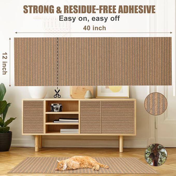 Natural Cork-Cat Scratcher Mat-Cat Scratch Pad Rug-cat Couch Protector-Wall - Image 6