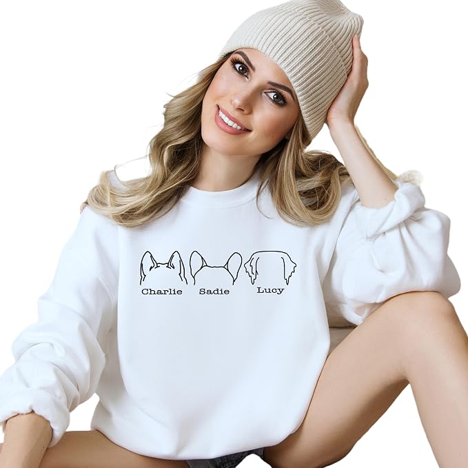 Custom Dog Mom Shirt for Women Pet Ears Sweatshirt - Image 7