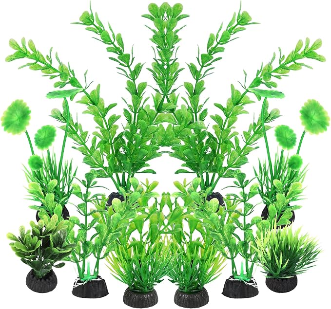 AQUANEAT Artificial Fish Tank Plants, Plastic Aquarium Decorations by Aquaneat