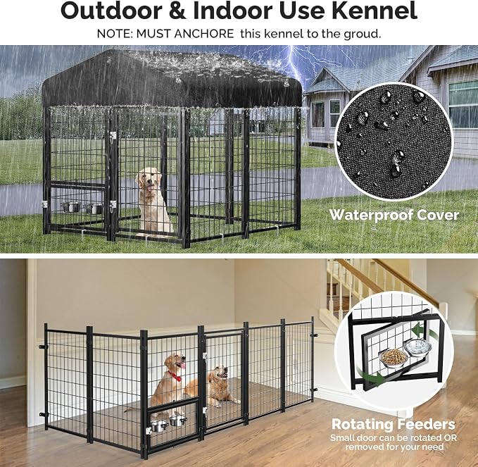 Sino Luban 2PCS Outdoor Dog Kennel Outside Run - Image 4