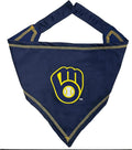 Pets First Milwaukee Brewers TIE Bandana, Small/Medium. Dog Bandana Scarf Bib by PETSFIRST