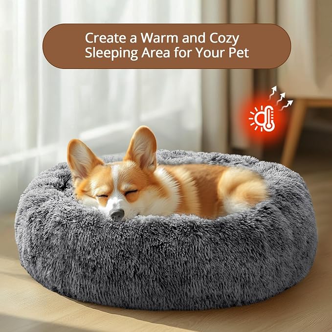 JOLLYVOGUE Calming Dog Bed Large Size Dog, Anti-Anxiety Donut Large Pet Bed - Image 4