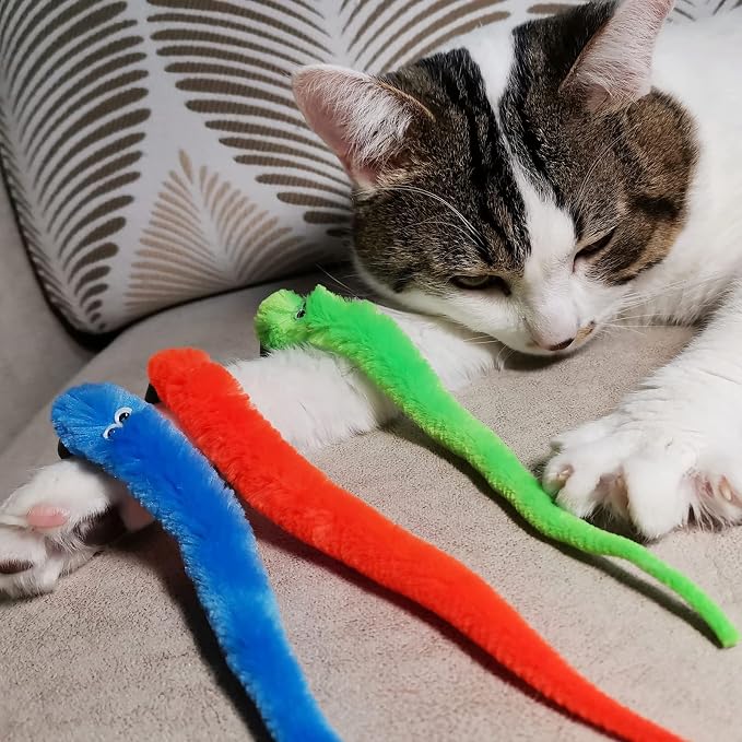 Cat Toy Worm Refills, 15 Pieces Interactive Cat Wand Attachments Worms Toy - Image 2