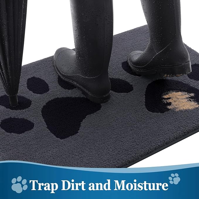 Buganda Dog Door Mat for Muddy Paws, Absorbent Dirt Trapper Washable Indoor - Image 2