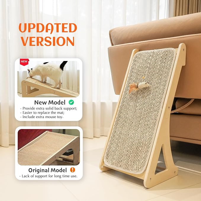 PETKARAY Cat Scratcher, Sisal Scratching Ramp, L Shape Scratch Pad - Image 2