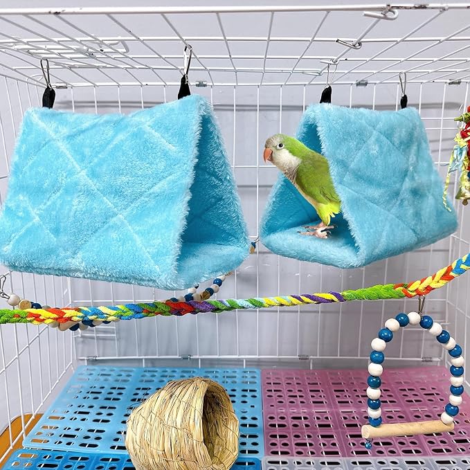 2Pcs Bird Tent Plush Hammock Warm Hut Hanging Nest - Image 5