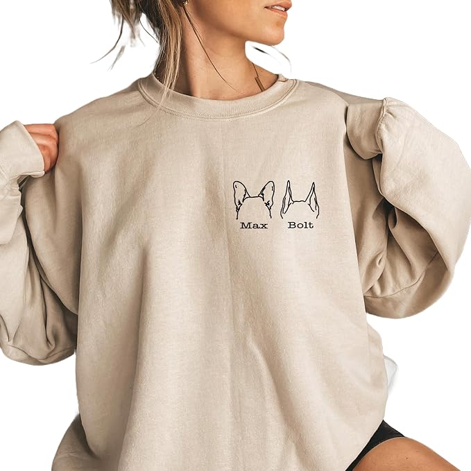 Custom Dog Mom Shirt for Women Pet Ears Sweatshirt - Image 8