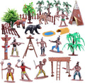 31Pcs Native American Village Playset, Totem Pole, Tribal Cultural History by kukifun