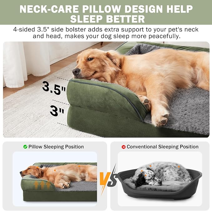 INVENHO Orthopedic Medium Dog Dogs, Egg-Crate Foam Dog Couch - Image 5