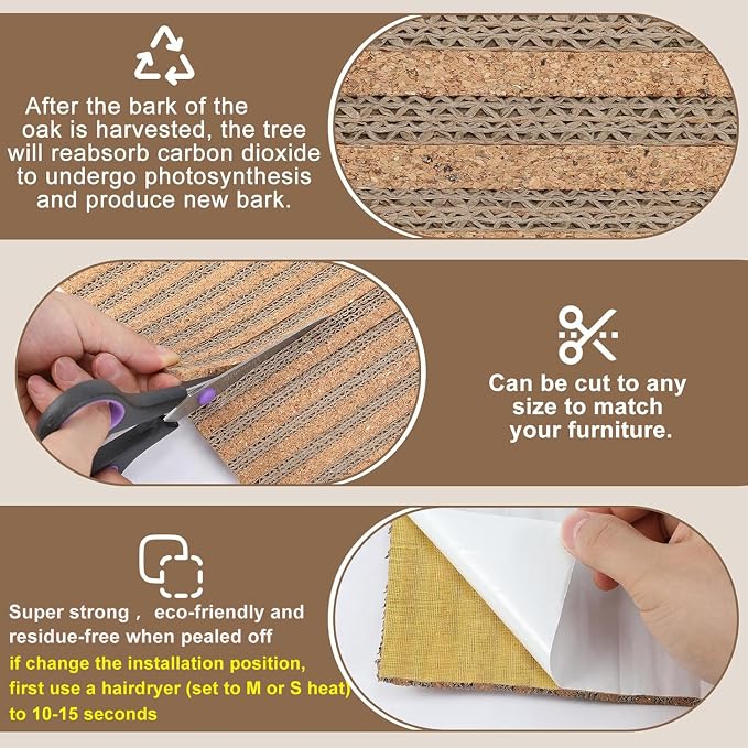 Natural Cork-Cat Scratch mat-Cat Scratch Pad Rug-cat Couch Protector-Scratch - Image 6