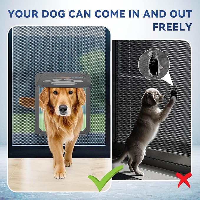 PETLESO Dog Door for Screen Doors, Large Dog Opening for Sliding Doors - Image 4