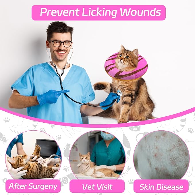 Cat Cone Collar Soft, Adjustable Cat Recovery Collars to Stop Licking, Cute - Image 6