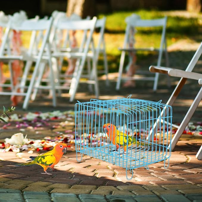 POPETPOP Travel Carrier for Birds, Iron Bird Travel Carrier Cage, Portable - Image 2