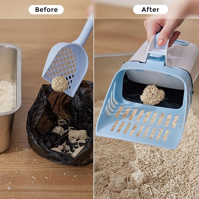 Cat Litter Scoop with Holder & Trash Can, 3-in-1 Mess-Free Poop Scooper - Image 6