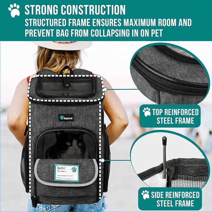 PetAmi Dog Backpack Carrier, Airline Approved Cat Backpacks - Image 5