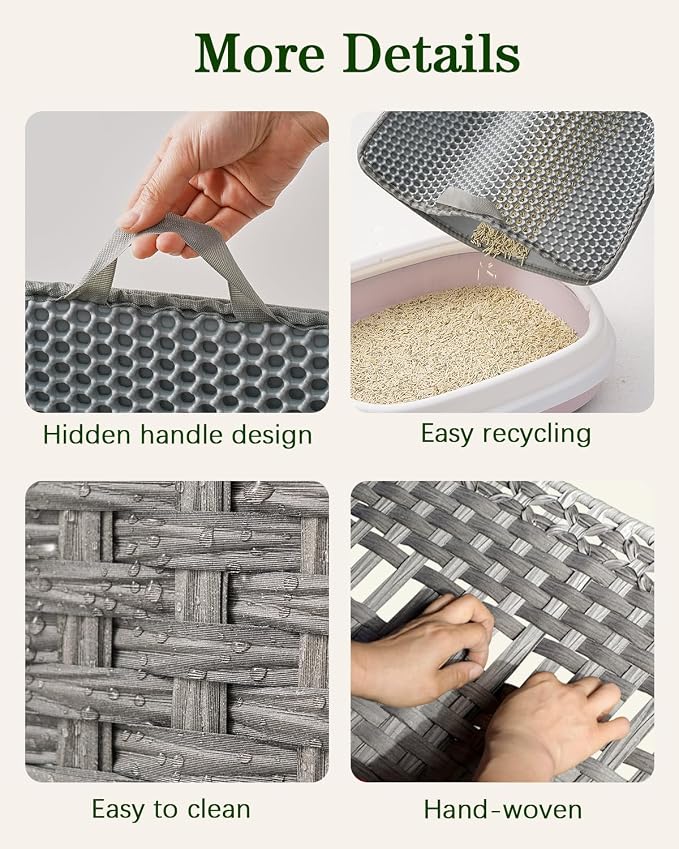 Cat Litter Box Enclosure Furniture, Handwoven Rattan Hidden Litter Box - Image 4
