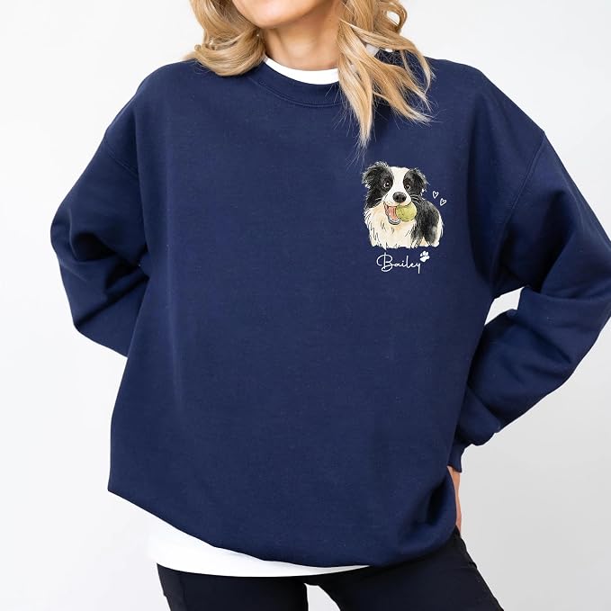 Custom Pet Sweatshirts with Photo and Name, Personalized Dog Sweatshirt - Image 4