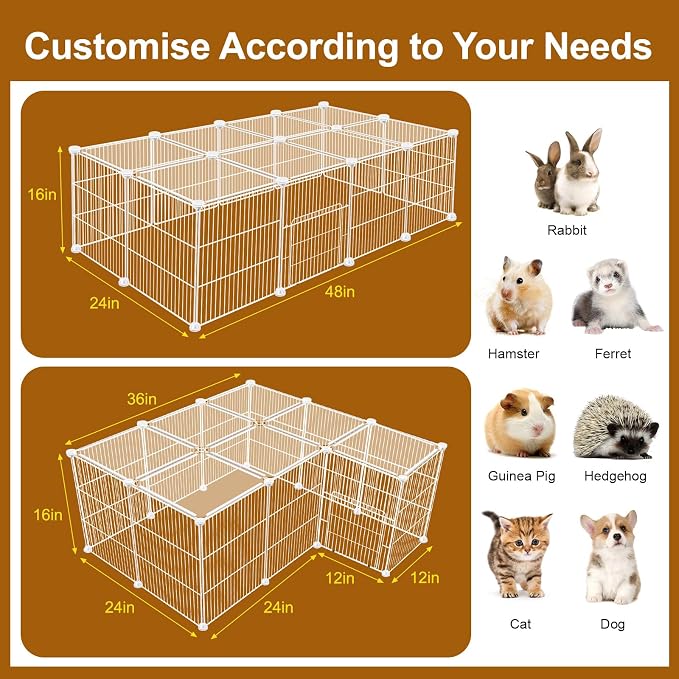 20 Panels Small Animal Playpen, Pet Playpen, C&C Cage - Image 2