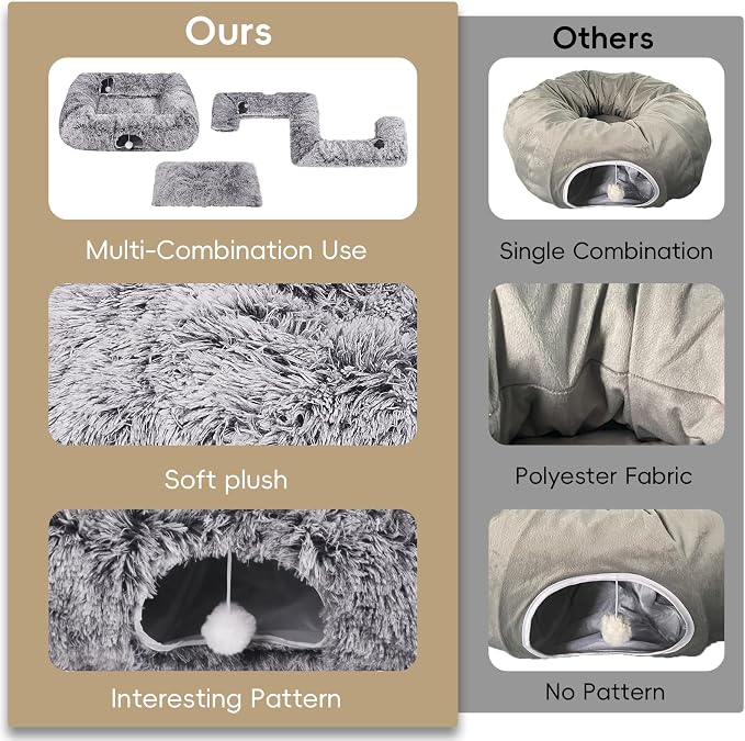 Extra Large Cat Tunnel Bed, 4 Ways Tunnels - Image 6