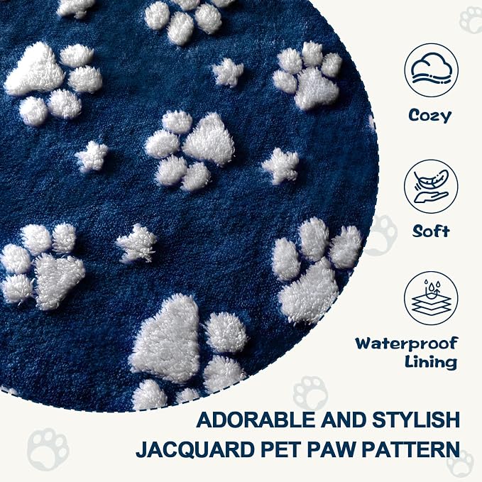 Waterproof Blanket for Dog Puppy Cat, Cute 3D Textured Paw Dog Blanket for Bed - Image 5