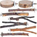 Libiline 8 Pieces Bird Perch Natural Wooden Parrot Perch Stand Fork Toys by Libiline