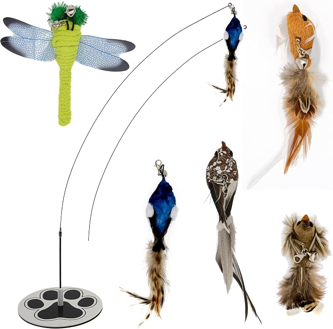 Cat Toys for Bored Indoor Adult Cats Any Surface Base Wand Stimulation Toys for by GADGETSOLOGY