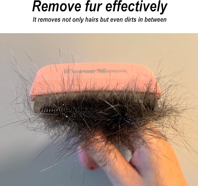 Pet Deshedding Tool with Curve Blade, Cat Grooming Brush, Tight V-shaped Teeth - Image 4