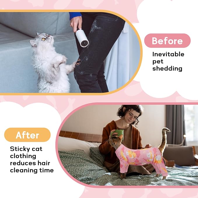 PUMYPOREITY Cat Recovery Suit, Stops Wound Licking After Surgery, Sticky Hair - Image 5
