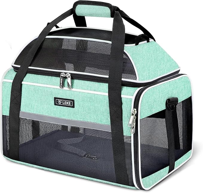 Lekereise Top-Expandable Pet Carrier 17x11x9.5 Inch Alaska Hawaiian Airline by Lekereise