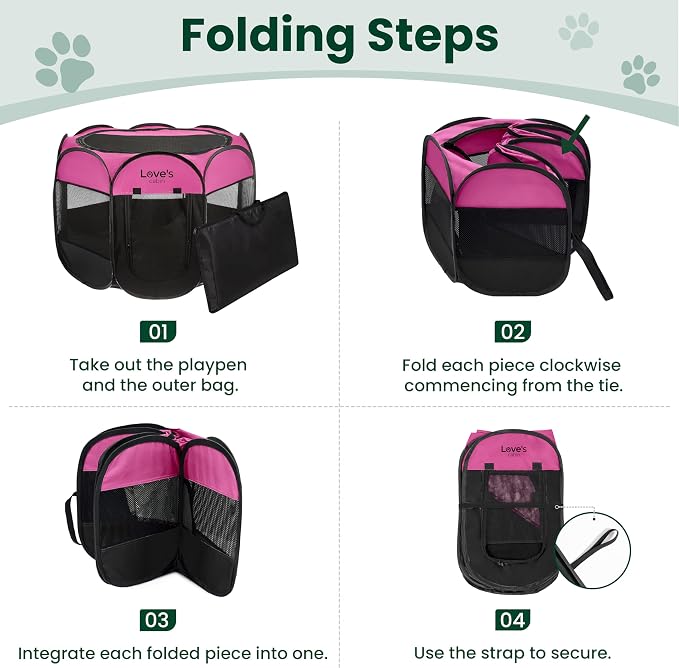 Love's cabin Pet Puppy Dog Playpen, Medium Dog Tent Crates Cage Indoor/Outdoor - Image 8