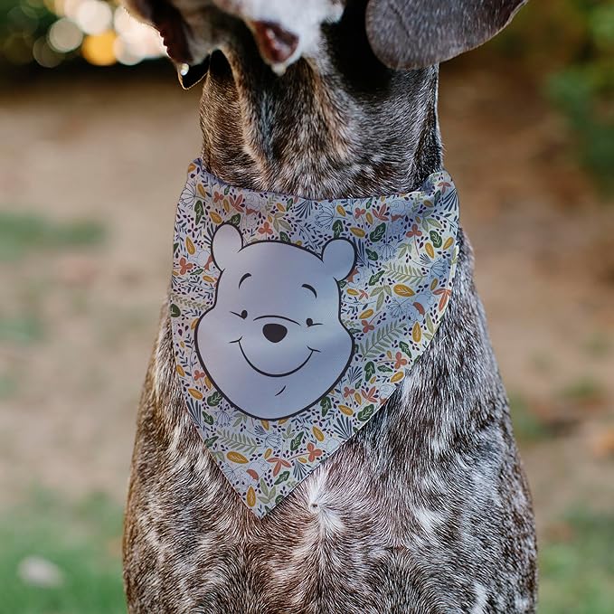 Disney Pet Bandana Winnie The Pooh Smiling Face Foliage Collage Multi Color - Image 4