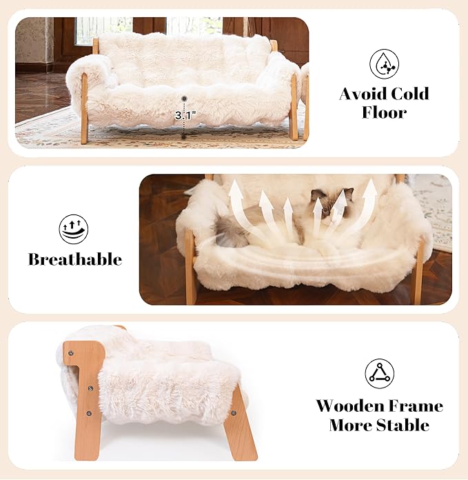 CHEERHOME PETS Elevated Cat Couch Bed - Image 4