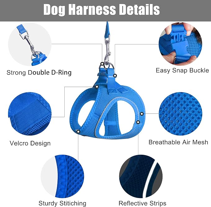 PetiFine Extra Small Step in Dog Harness and Leash Set, Cat Harness and Leash - Image 3