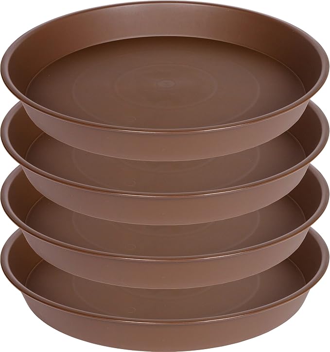 4 Pack of 14 inch Plant Saucer, Heavy Duty Round Plant Trays by Bleuhome