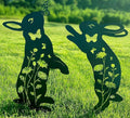 Metal Bunny Garden Decor, Metal Yard Art Animals Garden Stakes Rabbit Silhouette by Doesen