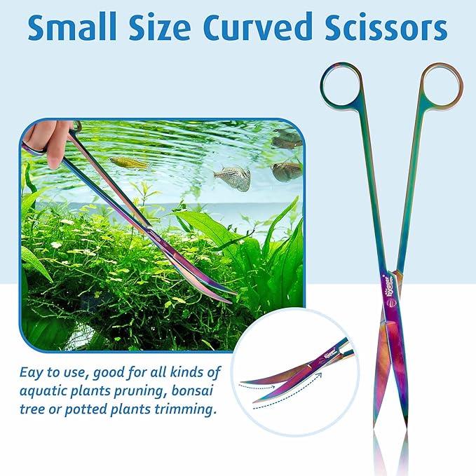 hygger 6-in-1 Long Aquarium Aquascaping Tools Kit, Color Stainless Steel - Image 2