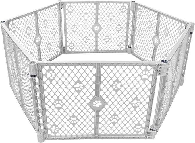 MYPET 6-Panel Paws Petyard, Durable & UV-Resistant Puppy Playpen, by MyPet