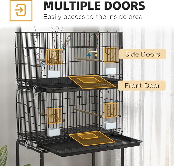 PawHut Double Stackable Bird Cage - Image 4