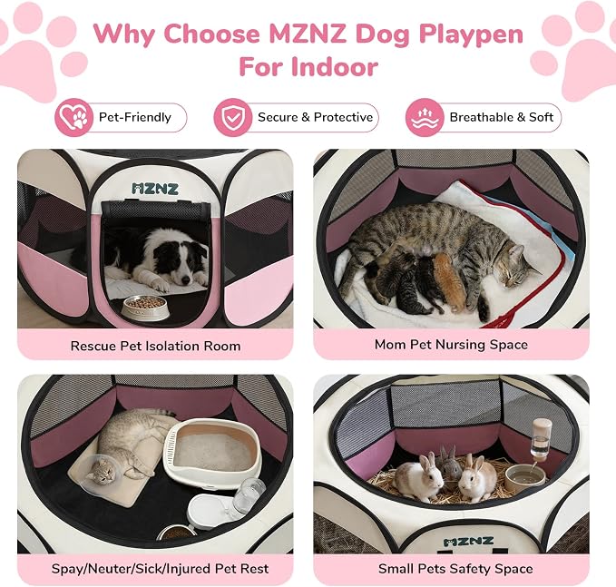 Dog Playpen, Portable Puppy Pet Crate Indoors - Image 3