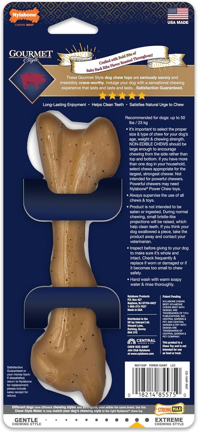 Nylabone Gourmet Style Femur Bone Strong Chew Toy - Image 10