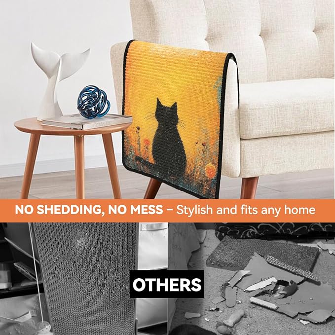 Cat Scratching Mat, 23.6 x 15.7'' Large Sisal Cat Scratch Pad - Image 5