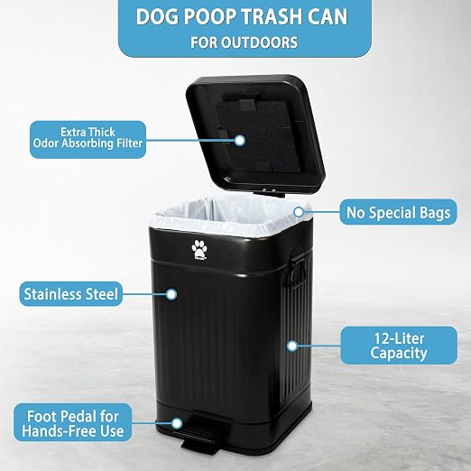 Dog Poop Trash Can Outside - Image 6