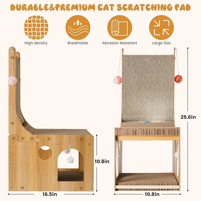 ​Cat Scratcher, Double Layer Cat Scratching Board, L Shaped Vertical Cat - Image 5