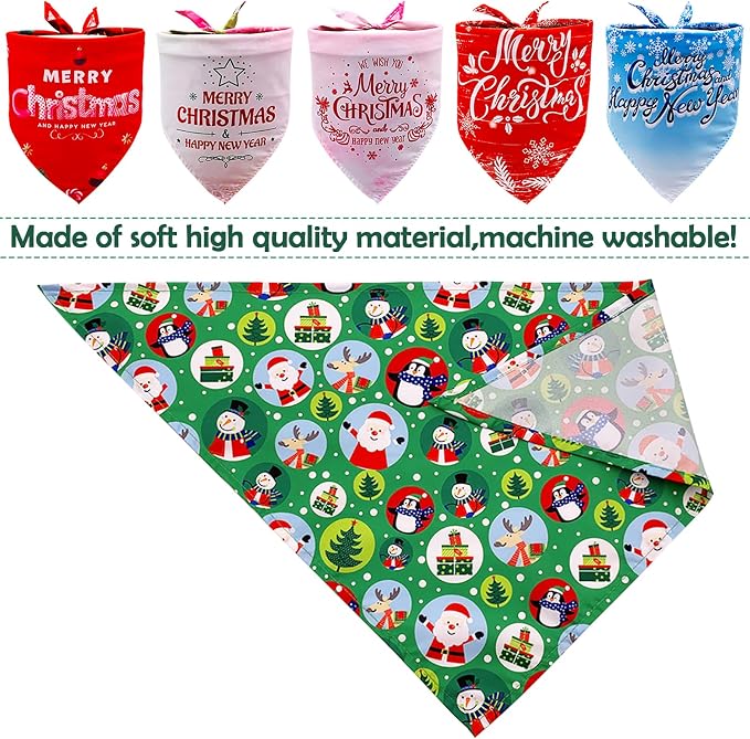 30 Pcs Christmas Happy New Year Dog Bandanas Bulk - Image 5