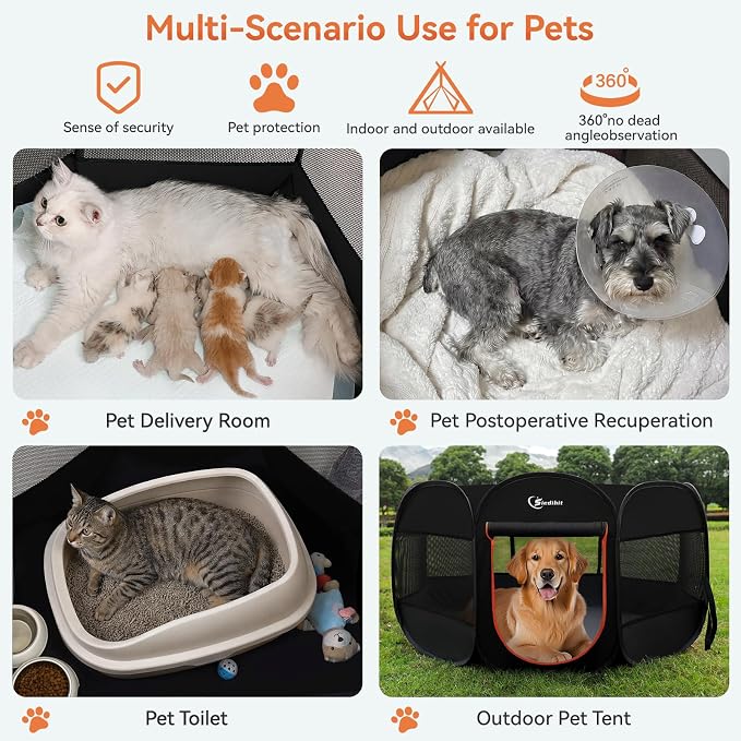 Dog Playpen, Large Puppy Pet Playpen, Dog Crate Tent Cage Indoor/Outdoor - Image 4