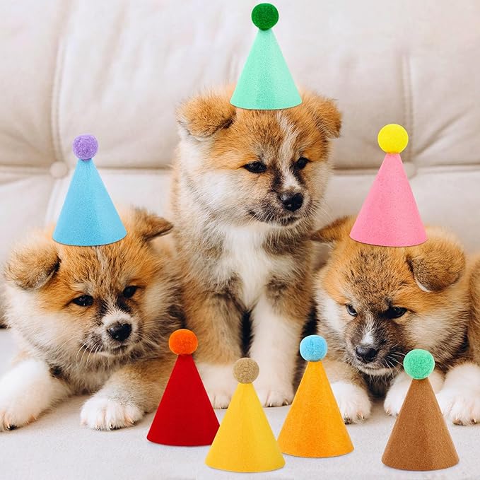 10 Pcs Mini Birthday Party Hats Multicolor Lovely Cone Hats - Image 5