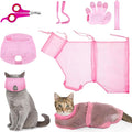Patelai 5 Pcs Cat Bathing Bag Set Cat Grooming Bag Adjustable Pet Shower Net by Patelai