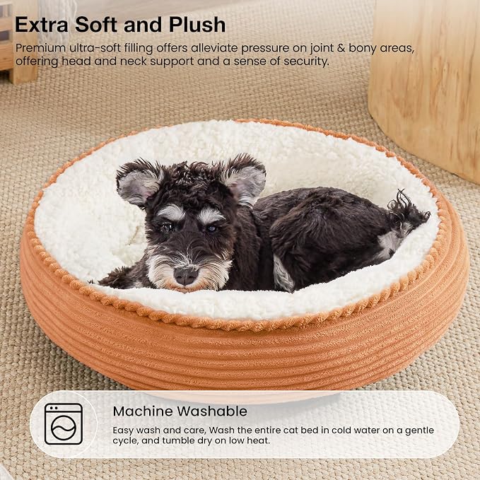 Love's cabin Round Donut Cat and Dog Cushion Bed, 25in Pet Bed - Image 7