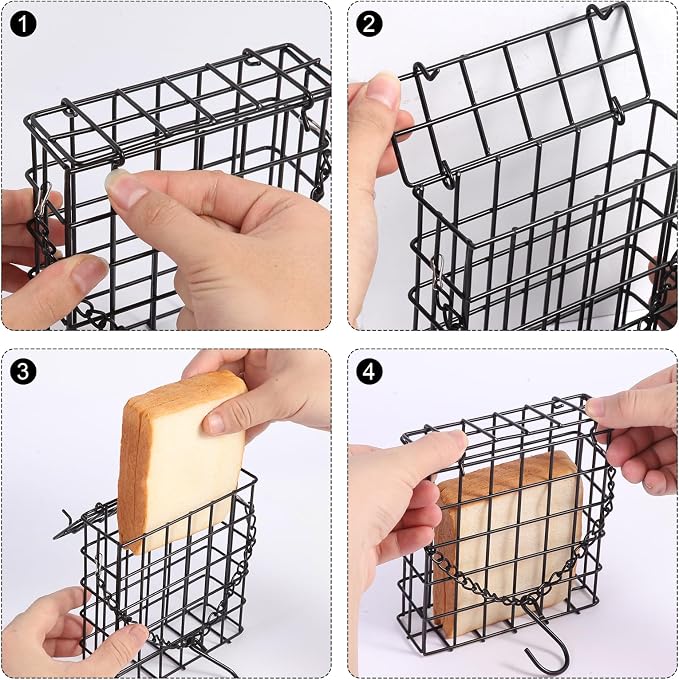 2Pcs Outdoor Suet Cage Bird Feeder, Wild Bird Feeder, Single Suet Cake Capacity - Image 3