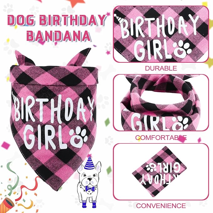 Weewooday Dog Birthday Party Supplies Birthday Boy Girl Cake Bandana Triangle - Image 4
